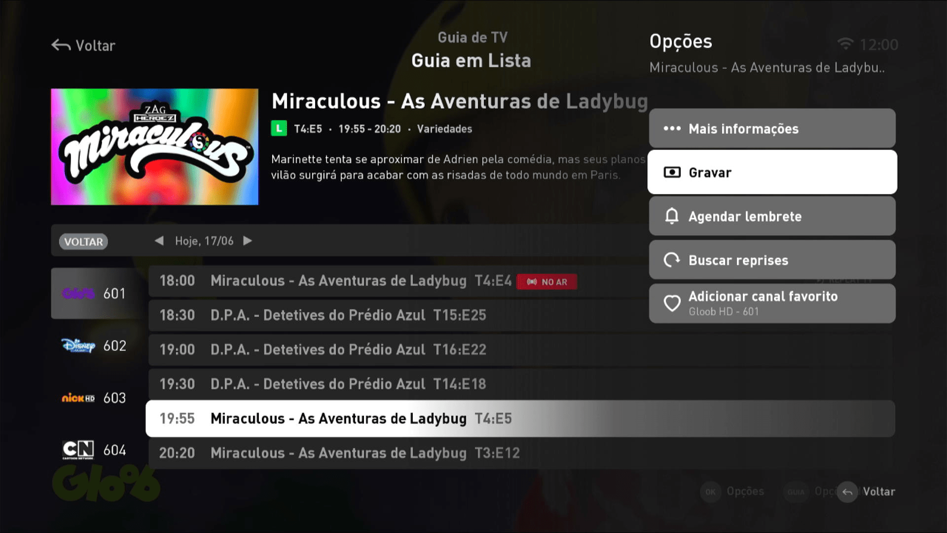 Claro TV+ S4KW3 Interface de TV