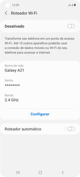 Como usar seu aparelho como um roteador de rede Wi-Fi - Samsung Galaxy A21s - Passo 7