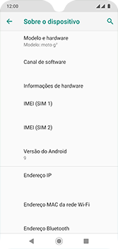 Como encontrar o número de IMEI do seu aparelho - Motorola Moto G7 - Passo 5