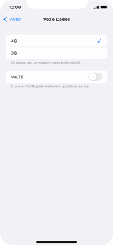 Como ativar e desativar o VoLTE - Apple iOS 15 Apple iOS 15 - Passo 6