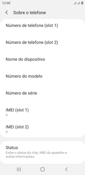 Como encontrar o número de IMEI do seu aparelho - Samsung Galaxy A01 Core - Passo 5