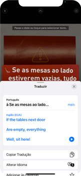 Como traduzir textos com a câmera - Apple iOS 15 Apple iOS 15 - Passo 6