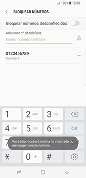 Como bloquear chamadas de um número específico - Samsung Galaxy S8 - Passo 11