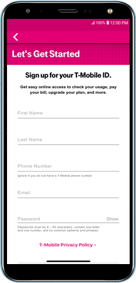 nuez Color de malva Agradecido Cómo crear una cuenta sin una ID existente de T-Mobile | SyncUP PETS |  Android | Asistencia de T-Mobile