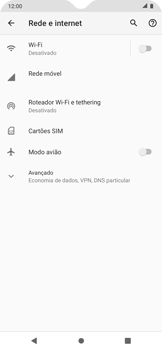 Como ativar e desativar o roaming de dados - Motorola Moto E6i - Passo 4