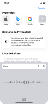 Como fazer uma busca por voz no Safari - Apple iOS 15 Apple iOS 15 - Passo 4
