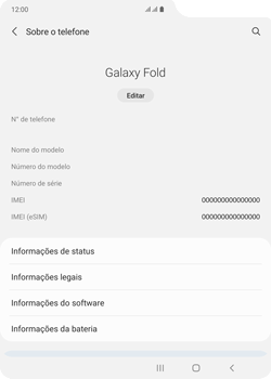 Como encontrar o número de IMEI do seu aparelho - Samsung Galaxy Fold - Passo 4