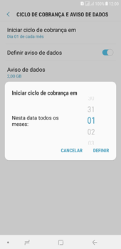 Como definir um aviso e limite de uso de dados - Samsung Galaxy J4+ - Passo 7