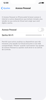 Como usar seu aparelho como um roteador de rede Wi-Fi - Apple iOS 13 Apple iOS 13 - Passo 6