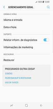 Como restaurar as configurações originais do seu aparelho - Samsung Galaxy S8 - Passo 5