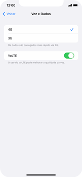 Como ativar e desativar o VoLTE - Apple iOS 15 Apple iOS 15 - Passo 7