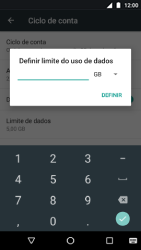 Como definir um aviso e limite de uso de dados - Motorola Moto G5 Plus - Passo 11