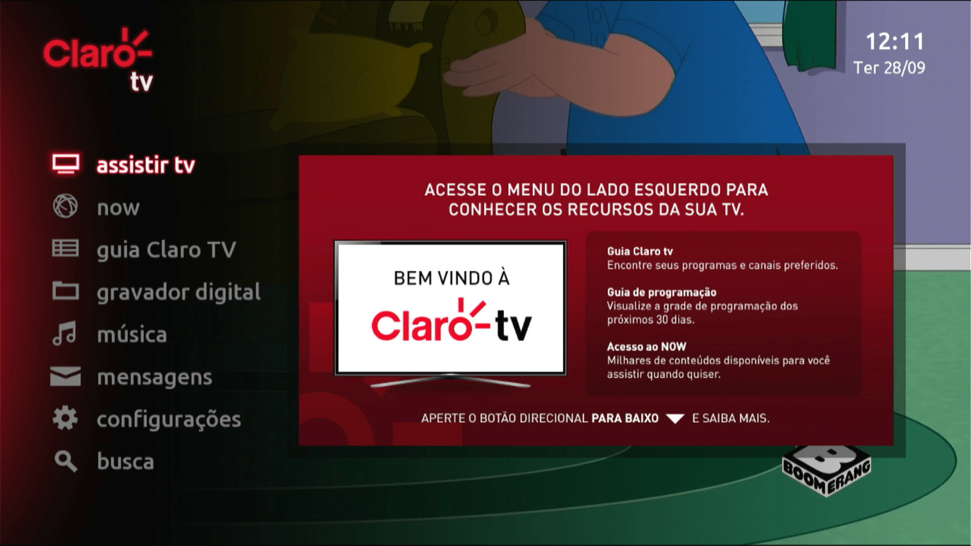 Claro TV com NOW Interface de TV