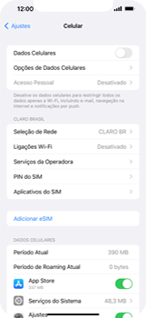 Como ativar e desativar uma rede de dados - Apple iOS 16 Apple iOS 16 - Passo 5