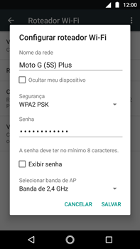 Como usar seu aparelho como um roteador de rede Wi-Fi - Motorola Moto G5s Plus - Passo 7