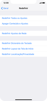 Como restaurar as configurações originais do seu aparelho - Apple iOS 12 Apple iOS 12 - Passo 5