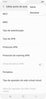 Como configurar a internet do seu aparelho (APN) - Samsung Galaxy A20 - Passo 16