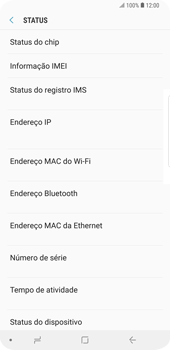 Como encontrar o número de IMEI do seu aparelho - Samsung Galaxy S9 Plus - Passo 5