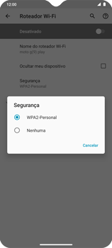 Como usar seu aparelho como um roteador de rede Wi-Fi - Motorola Moto G9 Play - Passo 10