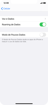 Como ativar e desativar o roaming de dados - Apple iOS 13 Apple iOS 13 - Passo 5