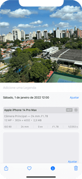 Como ver as informações de uma foto - Apple iOS 16 Apple iOS 16 - Passo 4