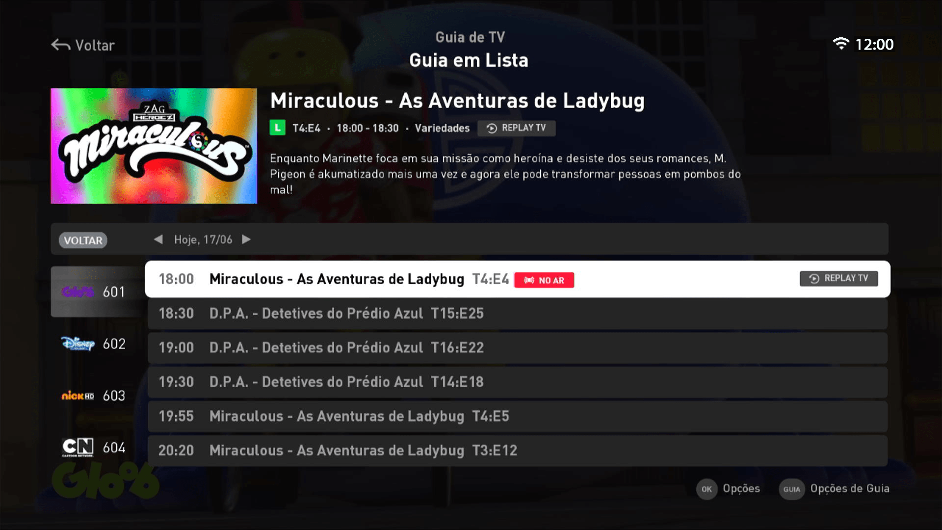 Claro TV+ S4KW3 Interface de TV