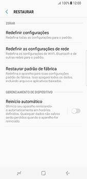 Como restaurar as configurações originais do seu aparelho - Samsung Galaxy S8 - Passo 6