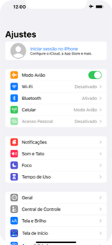 Como ativar e desativar o modo avião no seu aparelho - Apple iOS 16 Apple iOS 16 - Passo 4