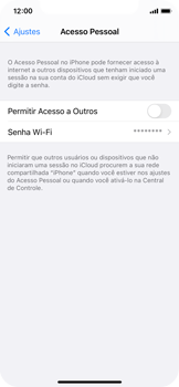 Como usar seu aparelho como um roteador de rede Wi-Fi - Apple iOS 14 Apple iOS 14 - Passo 4