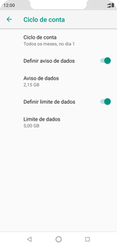 Como definir um aviso e limite de uso de dados - Motorola One - Passo 12