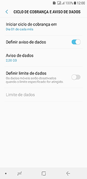 Como definir um aviso e limite de uso de dados - Samsung Galaxy J6 - Passo 9