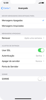 Como configurar seu celular para receber e enviar e-mails - Apple iOS 12 Apple iOS 12 - Passo 22