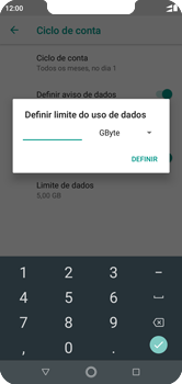 Como definir um aviso e limite de uso de dados - Motorola One - Passo 13