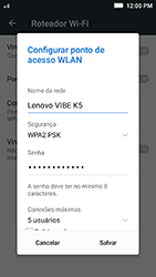 Como usar seu aparelho como um roteador de rede Wi-Fi - Lenovo Vibe K5 - Passo 7