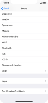 Como encontrar o número de IMEI do seu aparelho - Apple iOS 11 Apple iOS 11 - Passo 4