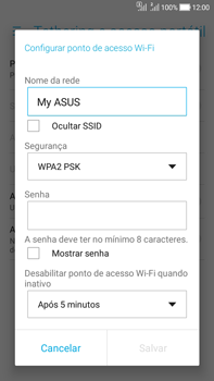 Como usar seu aparelho como um roteador de rede Wi-Fi - Asus Zenfone Selfie - Passo 6