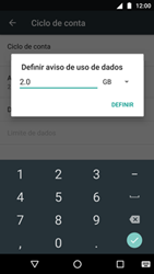 Como definir um aviso e limite de uso de dados - Motorola Moto G5 Plus - Passo 8