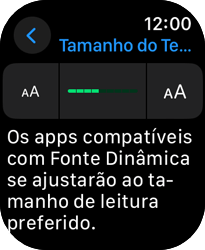 Como aumentar ou diminuir o texto da tela - Apple Watch Series 9 - Passo 6