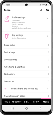 User and Account Management - Update Usage Address | T-Mobile app 