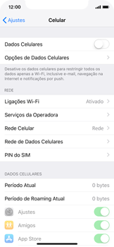 Como ativar e desativar uma rede de dados - Apple iOS 12 Apple iOS 12 - Passo 5