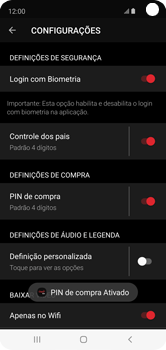 Como habilitar o PIN de compra - Claro tv+ no Celular Claro tv+ no Celular - Passo 6