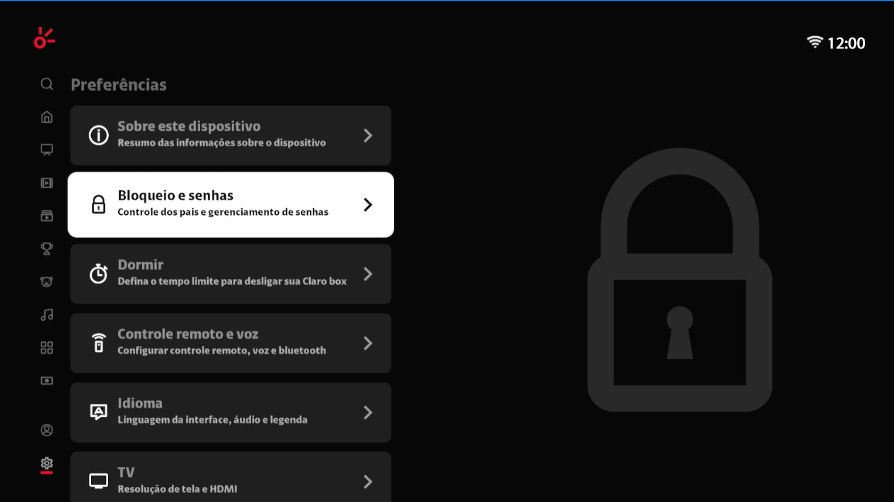 Clarotv+ v5 Interface de TV