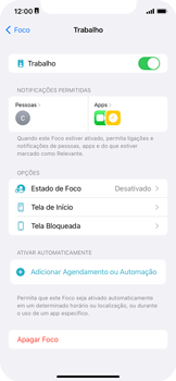 Como ativar o modo Foco - Apple iOS 15 Apple iOS 15 - Passo 19