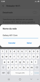 Como usar seu aparelho como um roteador de rede Wi-Fi - Samsung Galaxy A01 Core - Passo 8
