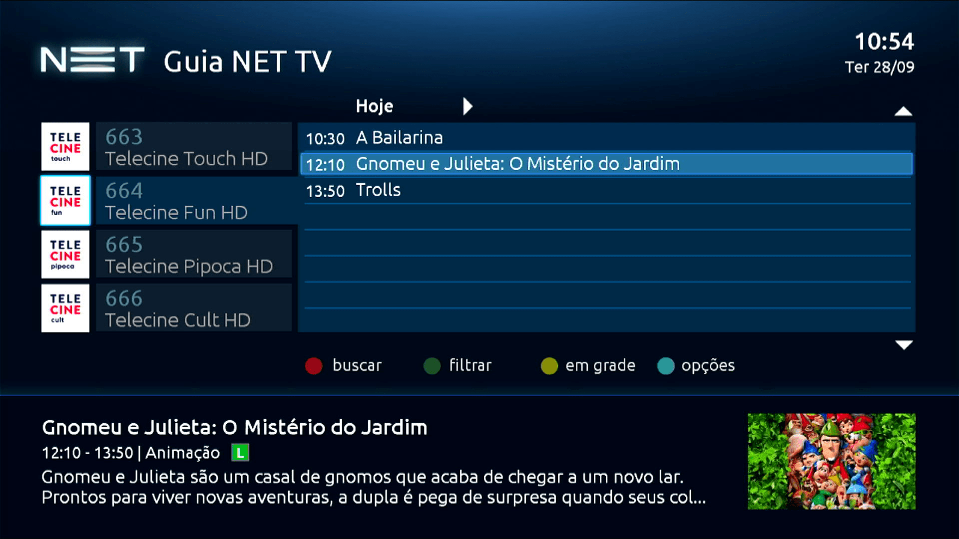 NET Legado Interface de TV