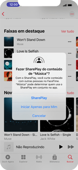 Como ouvir música com outra pessoa no FaceTime - Apple iOS 15 Apple iOS 15 - Passo 18