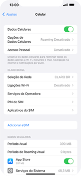 Como ativar e desativar uma rede de dados - Apple iOS 16 Apple iOS 16 - Passo 4