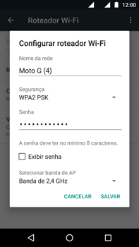 Como usar seu aparelho como um roteador de rede Wi-Fi - Motorola Moto G (4ª Geração) - Passo 7