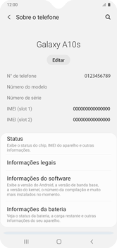 Como encontrar o número de IMEI do seu aparelho - Samsung Galaxy A10s - Passo 4