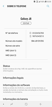 Como encontrar o número de IMEI do seu aparelho - Samsung Galaxy J8 - Passo 4